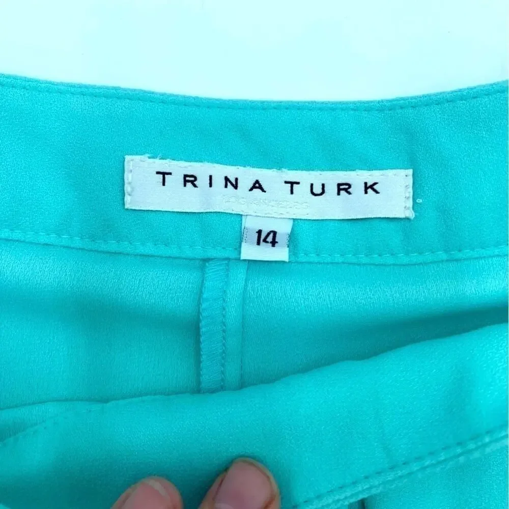 Trina Turk Short‎ Woman’s 14 Skirted Teal Coastal Resortwear Cruise